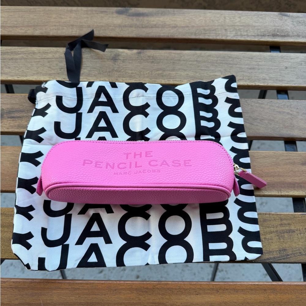 Marc Jacobs Pink Leather Pencil Case